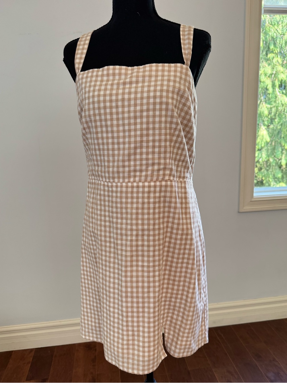 Abercrombie & Fitch Beige and White Gingham Sundress